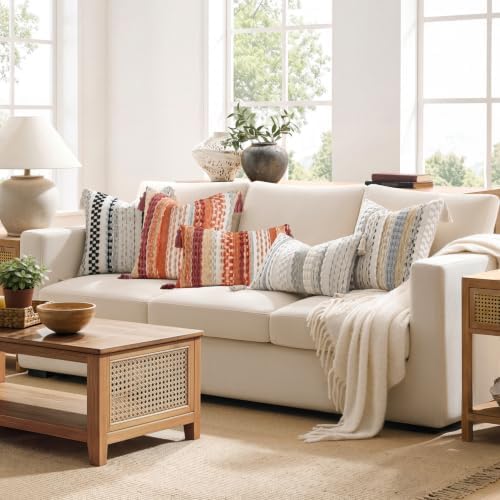 Kevin Textile Boho Tufted 12"x20" Lumbar Pillow Cover 1 Pack, Burnt Orange - Image 7