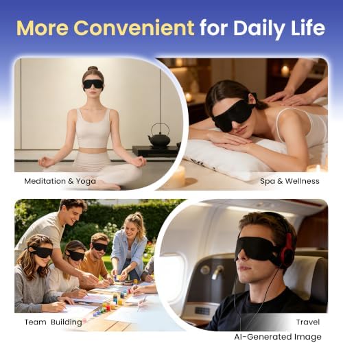 100 Packs Disposable Sleep Masks Bulk, Soft Eyemasks Adjustable - Image 5