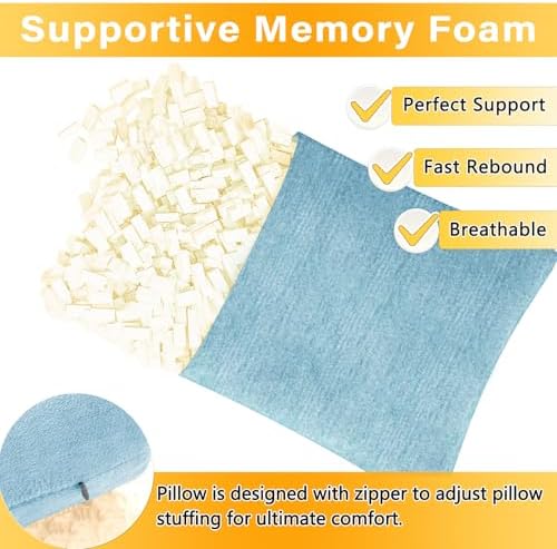 1 MIDDLE ONE 2 Pack Small Pillow, Cooling Memory Foam Mini Pillow 11 X 7 Inches - Image 2
