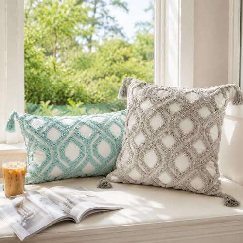 Lumbar Boho Pillow Covers 12x20 Tufted - Image 3