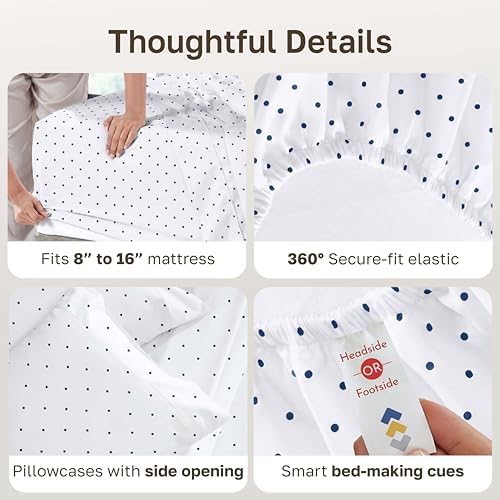 California Design Den 100% Cotton Sateen Hotel Sheets Full Size Set - Image 5
