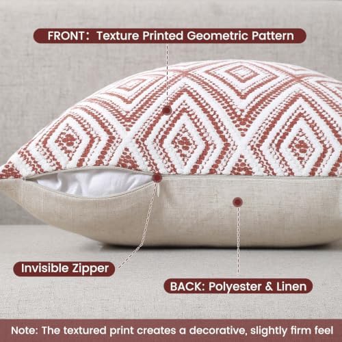HPUK Throw Pillow Covers 20x20, 4 Pack, Coral Textured Couch Pillow Covers - Image 2