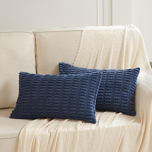Fancy Homi Dusty Blue Lumbar Decorative Throw Pillow Covers 14x24 Inch - Image 2