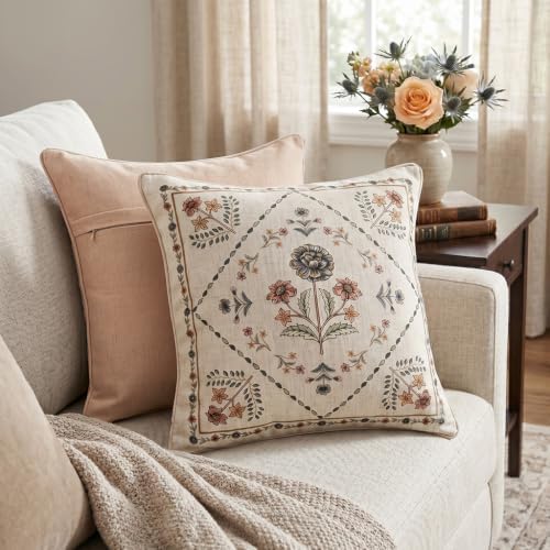 ISAENNE Designer Vintage Linen Throw Pillow Cover - Image 2