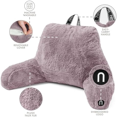 Nestl Fur Reading Pillow with Laptop Lap Desk, Stylish Back Pillow - Image 5