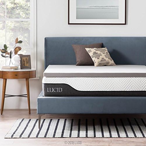 Lucid 2 Inch Bamboo Charcoal Infused Memory Foam Mattress Topper by Lucid