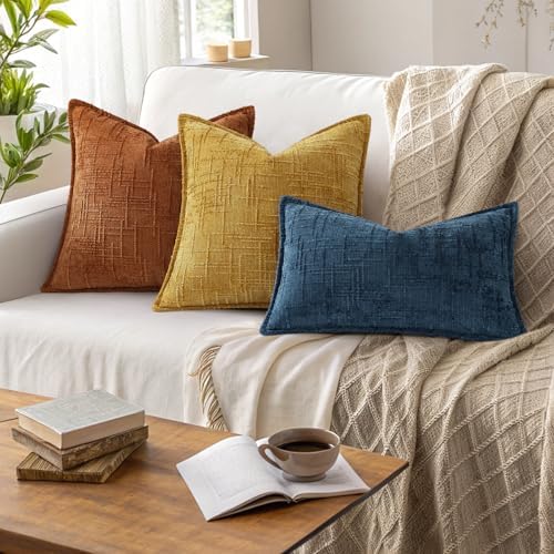 decorUhome Chenille Decorative Throw Pillow Covers 26x26 Set of 2 - Image 5