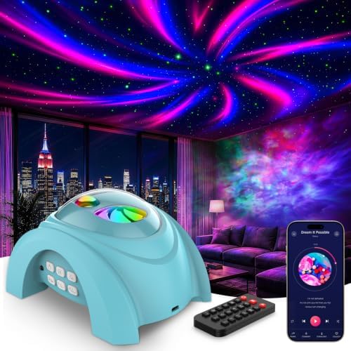 Rossetta Dual Lens Galaxy Star Aurora Projector Night Light for Bedroom by Rossetta