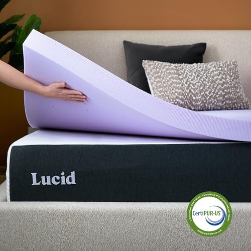 Lucid® 3" Lavender Memory Foam Mattress Topper – CertiPUR-US®, Twin XL - Image 6