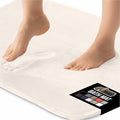GORILLA GRIP Memory Foam Bath Mat, Soft Absorbent Velvet Bathroom Mats, Durable Dots on Underside, Machine Washable Bathmat, Carpet Rug Room Decor for Shower Tub Floor RV, 36x24 Rugs, Cream