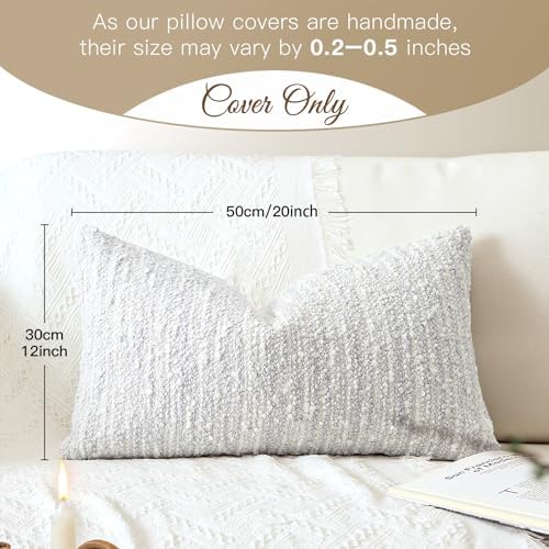 Artscope Lumbar Throw Pillow Cover 12x20 Inch Set of 2 Super Thick Pillow Cover - Image 2