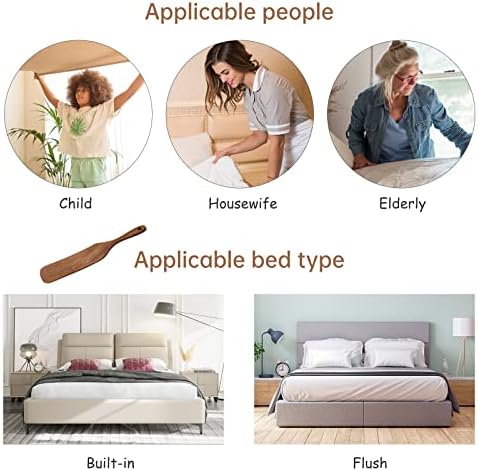 NiHome Teak Wood Mattress Lifter & Bed Sheet Tucker, Bed Making Tool - Image 3