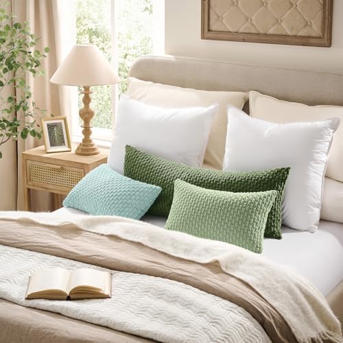 Kevin Textile Soft Corduroy 16"x26" Lumbar Pillow Cover 1 Pack, Sage Green - Image 5