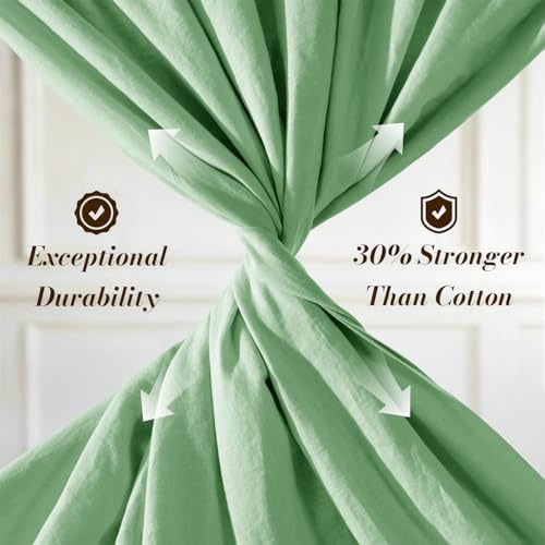 SONORO KATE 100% French Linen King Size Sheets Set, Natural Flax Bedding - Image 4