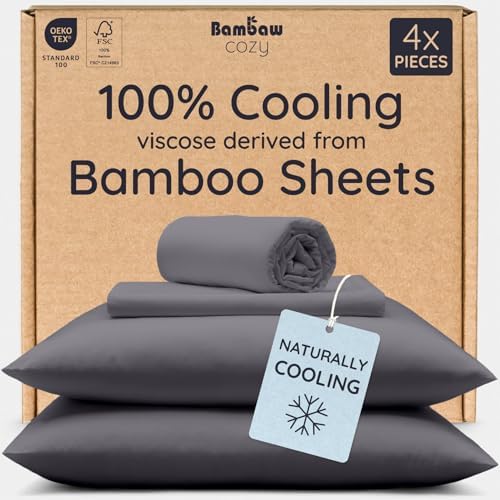 Bambaw 100% Viscose Derived from Bamboo Sheets Twin Size Set – 4-Piece Cooling by Bambaw