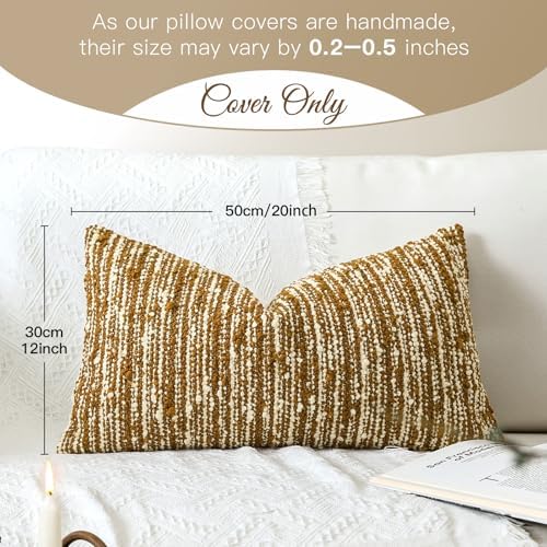 Artscope Lumbar Throw Pillow Cover 12x20 Inch Set of 2 Super Thick Pillow Cover - Image 2
