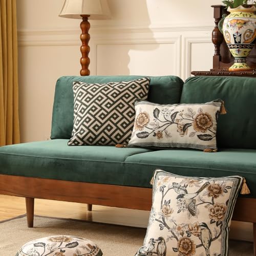 ISAENNE Vintage Elegant Linen Square Throw Pillow Cover - Image 6