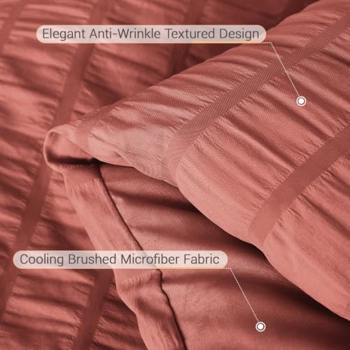 MUXHOMO 5 Pieces Twin Comforter Set, Seersucker Bed in a Bag Twin Size - Image 6