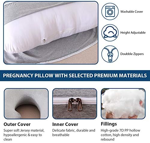 Elover U Shaped Pregnancy Pillow, Full Body Maternity Support - Image 3