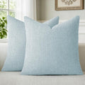 a moment Baby Blue Chenille Throw Pillow Covers 22x22 Inch Pack of 2 Modern by amoment