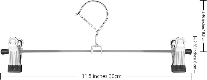 NORTHERN BROTHERS Pants Hangers, 30Pack Skirt Hangers for Women Adjustable Hangers for Men Kids Jeans Pant Trouser Clothes Space Saving