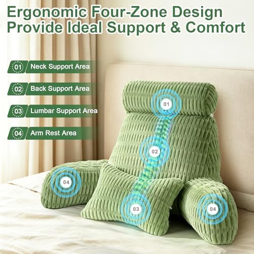 Reading Pillow for Bed, Back Rest Bed Pillow for Sitting Up - Image 6