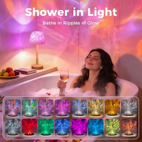 Waterproof Shower Lamp Rechargeable LED Ocean Projector Outdoor Table Lamps - Image 3
