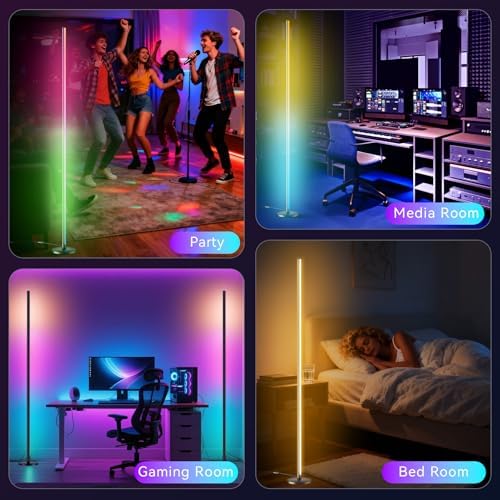 RGB LED Corner Floor Lamp, Music Sync, App Remote, Ambient Lighting - Image 7
