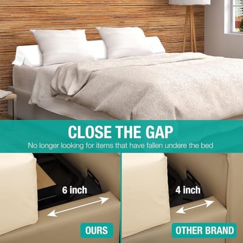 Vekkia King Bed Wedge Pillow for Headboard Gap, Bed Gap Filler 76"x10"x6" - Image 3