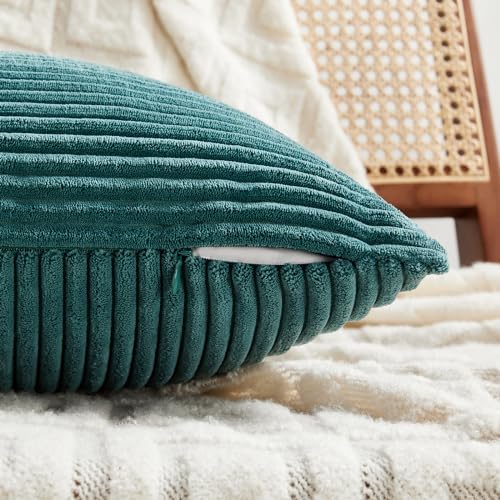 Fancy Homi 2 Packs Teal Decorative Throw Pillow Covers 18x18 Inch - Image 4