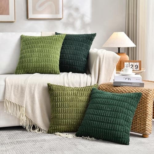 Fancy Homi Set of 4 Green Spring Decorative Throw Pillow Covers 12x12 Inch - Image 6