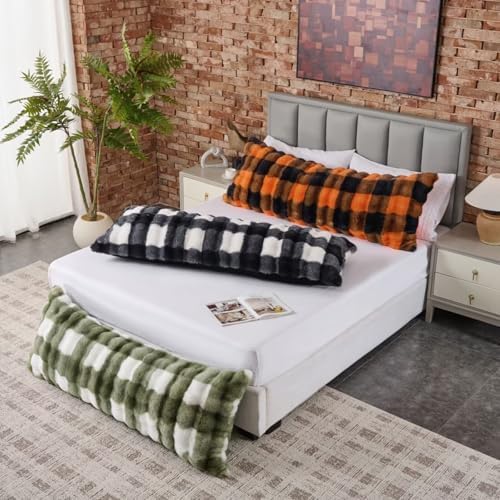 20"x54"Luxury Shaggy Faux Fur Body Pillow Cover, Bubble Fluffy Plush Bed Body - Image 6