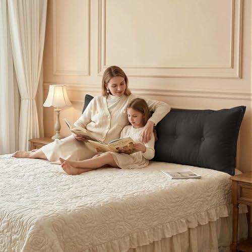 WOWMAX Headboard Pillow Queen Bolster Reading Pillow - Image 2