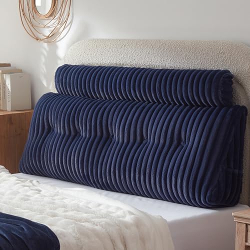 Headboard Pillow + A Long Neck Roll Pillow Body Pillow，Faux Fur Headboard Wedge - Image 2