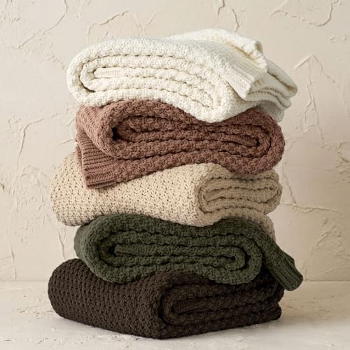 EVERGRACEHOME Chunky Chenille Knit Throw Blanket, 50 x 60, Cocoa Brown - Image 4