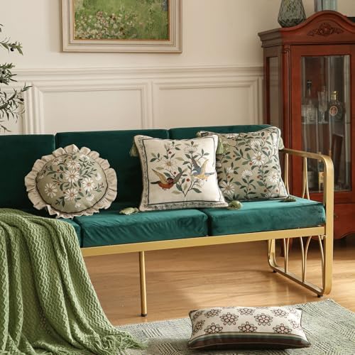 ISAENNE Vintage Linen Rectangle Throw Pillow Cover - Image 7