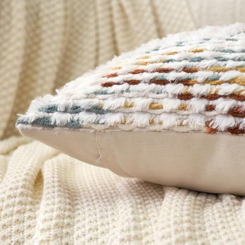 Aeckself Boho Chenille Tufted Pillow Cover 20 x 20 Inch, Decorative Square - Image 4