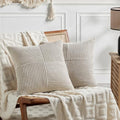 Fancy Homi 2 Packs Neutral Taupe Decorative Throw Pillow Covers 18x18 Inch by Fancy+Homi