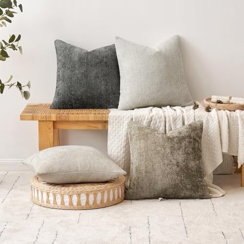 MIULEE Decorative Couch Throw Pillow Covers 18x18 Inch Dark Gray 2 Pack - Image 4