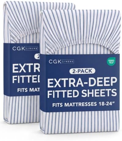 CGK Linens 2 Pack Extra Deep Full Fitted Sheets by CGKUnlimited