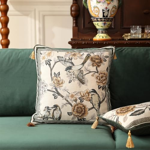 ISAENNE Vintage Linen Square Throw Pillow Cover - Image 2
