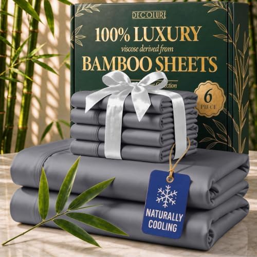 DECOLURE 100% Viscose Derived from Bamboo Sheets Queen Size by DECOLURE