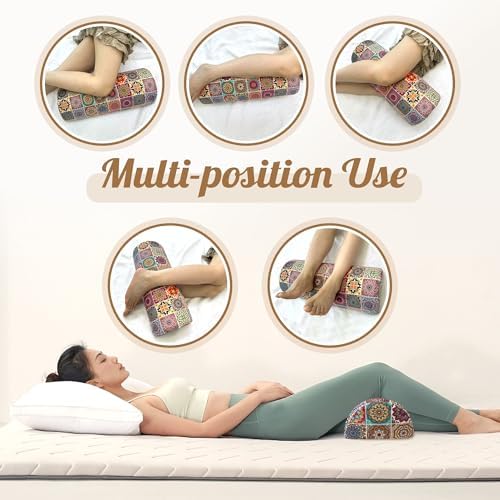 Knee Pillow for Back Sleeping – Half Moon Bolster Pillow for Under Knee While - Image 5
