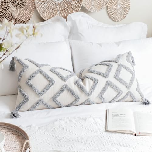 PANOD Decorative Long Lumbar Pillow Cover 14x36 Boho, Super Soft Chenille Extra by PANOD