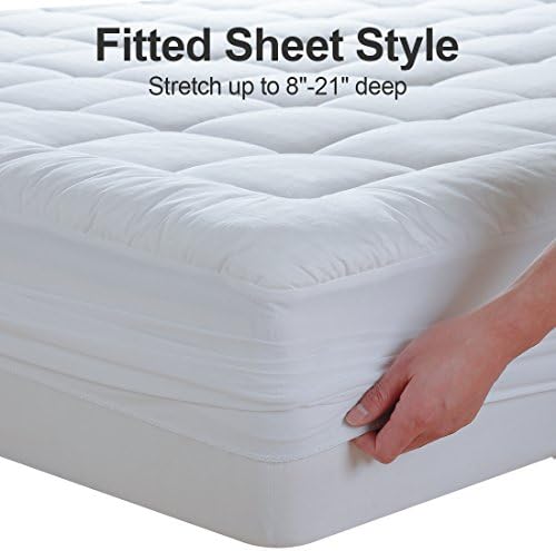 EASELAND California King Mattress Pad Cotton Pillow Top Mattress Topper - Image 6