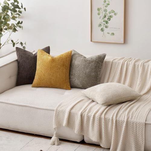 MIULEE Decorative Gold Euro Sham Throw Pillow Covers 26x26 Inch 2 Pack - Image 3