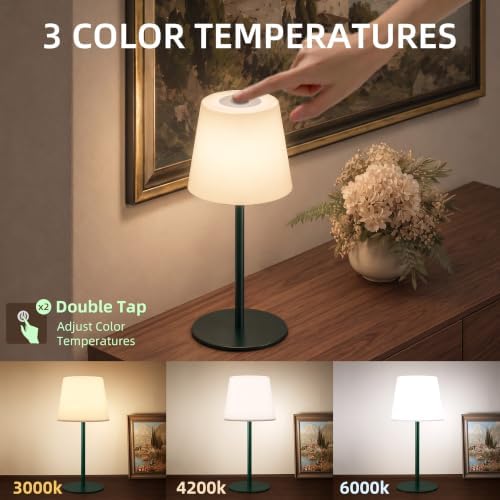EZVALO IP65 Waterproof Shower Lamp –Spa-Like Bathroom Lamp, Rechargeable Cordless Mood Light, 3 Color Temps for Relaxing Bathroom & Bathtub Experience 1 Pack (Green) - Image 5