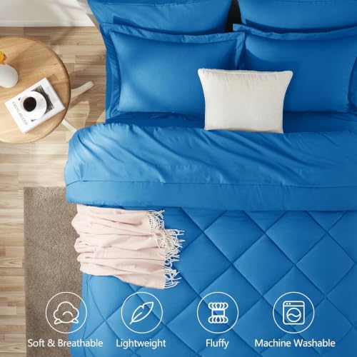 CozyLux King Comforter Set 102"x90" Royal Blue - Image 2