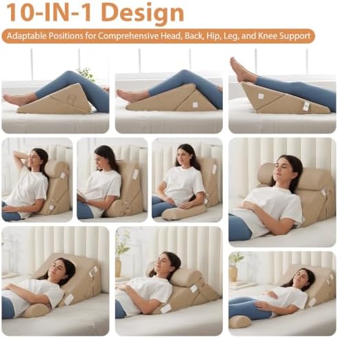 BIEEZZK Wedge Pillow Set for After Surgery, Wedge Pillow for Acid Reflux - Image 3