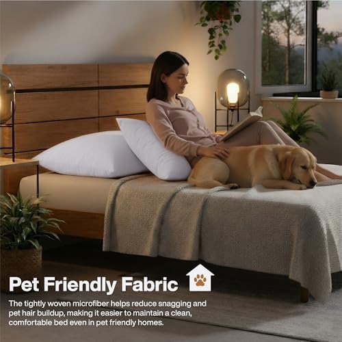 QUEENSBAY King Pillow Cases Set of 2, Microfiber Cooling Pillowcases, Soft - Image 6